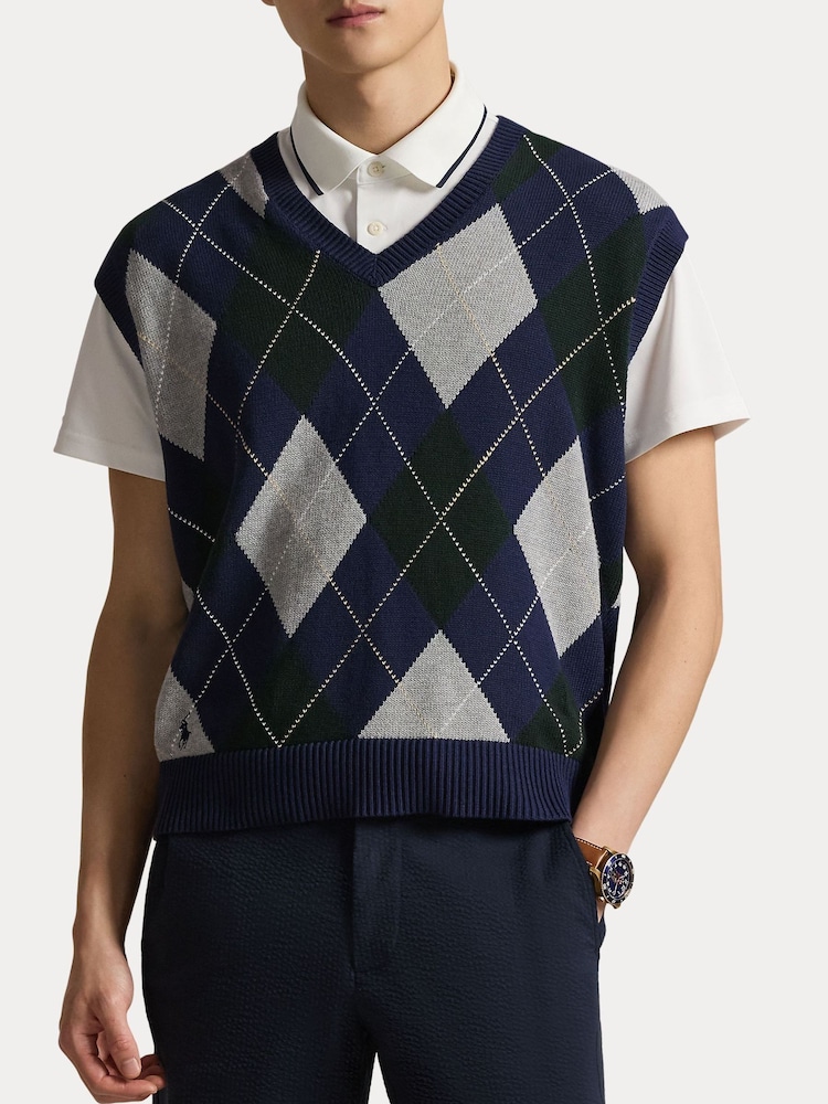 Ralph Lauren Blue RLX Cotton Coolmax Brown Sweater Vest - Image 5 of 5