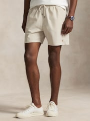 Polo Ralph Lauren Cream Traveler Classic Seersucker Logo Swim Shorts - Image 1 of 6