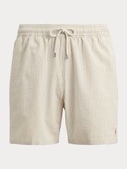 Polo Ralph Lauren Cream Traveler Classic Seersucker Logo Swim Shorts - Image 6 of 6