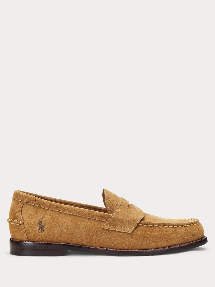 Polo Ralph Lauren Brown Alston Suede Penny Loafers - Image 1 of 4