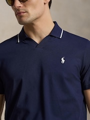 Ralph Lauren Blue Rlx Performance Pique Polo Shirt - Image 4 of 6