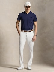Ralph Lauren Blue Rlx Performance Pique Polo Shirt - Image 5 of 6