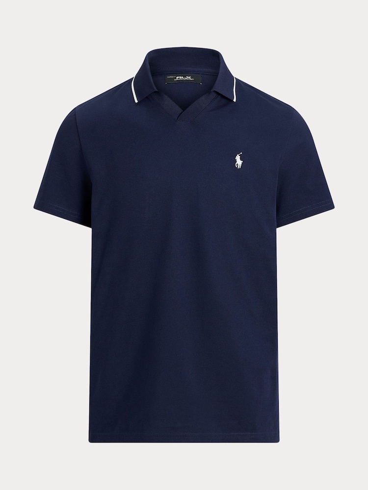 Blauw - Ralph Lauren Rlx Performance Pique Polo Shirt - Afbeelding 7 van 7