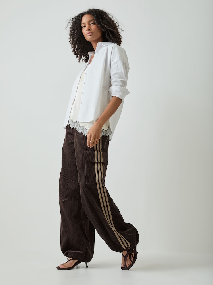 adidas Originals Brown Corduroy Cargo Trousers - Image 1 of 5 adidas Originals Brown Corduroy Cargo Trousers - Image 1 of 5