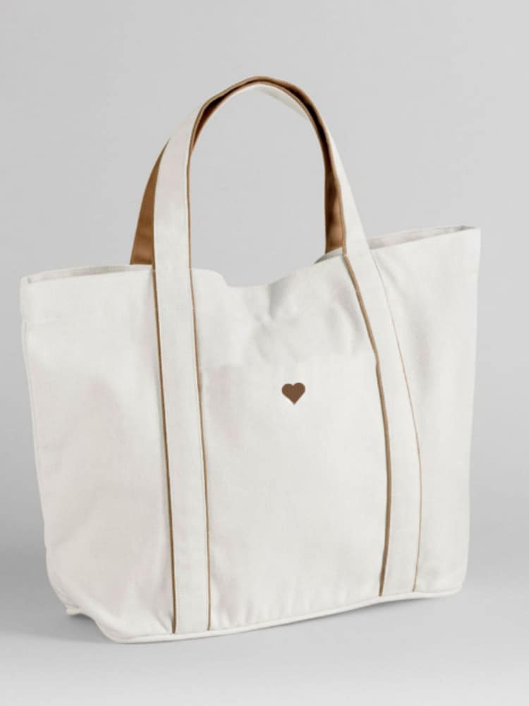 Personalised Caramel Heart Beach Bag by Koko Blossom - Image 2 of 2