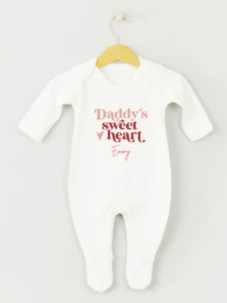 Personalised Sweetheart Sleepsuit by Koko Blossom - Image 1 of 2