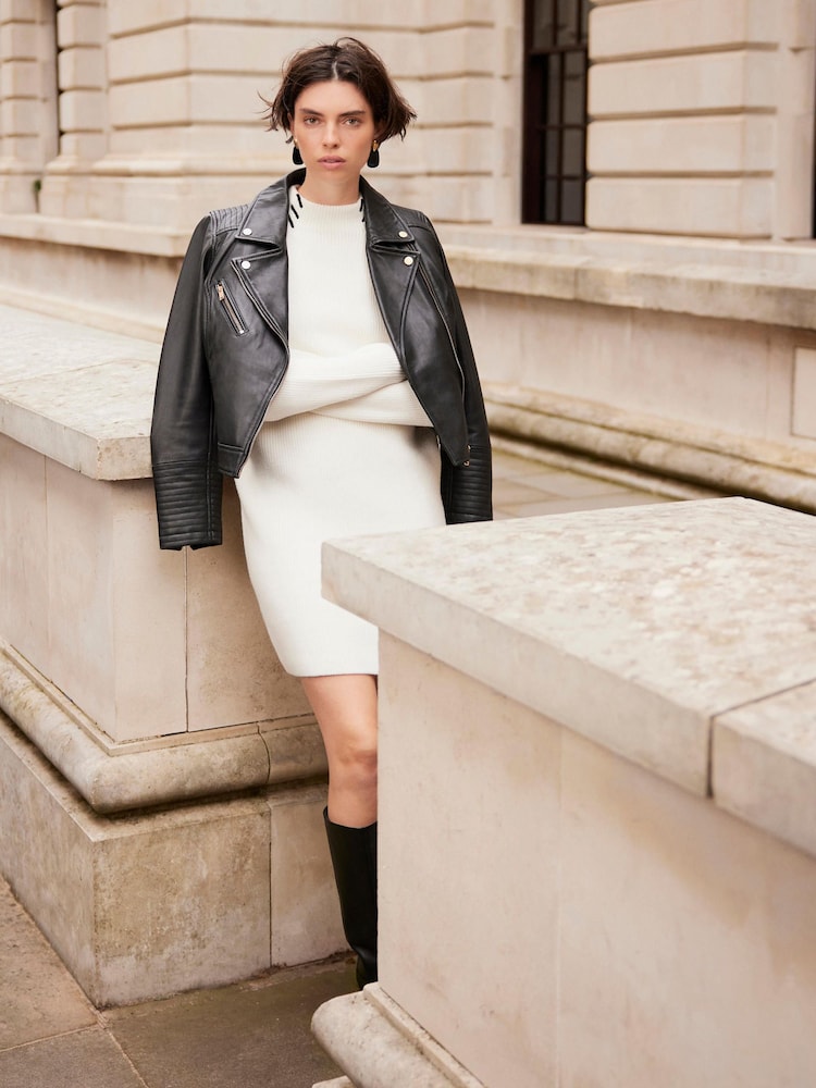 Mint Velvet Cream Whipstitch Knitted Dress - Image 2 of 8