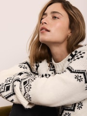 Mint Velvet White Fairisle Pattern Jumper - Image 6 of 8