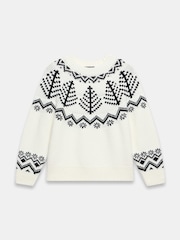 Mint Velvet White Fairisle Pattern Jumper - Image 7 of 8