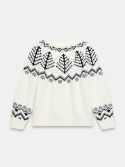 Mint Velvet White Fairisle Pattern Jumper - Image 8 of 8