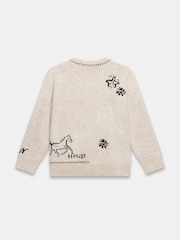 Brodert genser i ullblanding i mintfløyel - Bilde 8 av 8