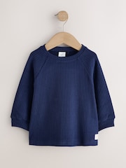 粉紅／綠色 - Ribbed Long Sleeve Raglan Top (3mths-7yrs) - 圖片 4，共 7