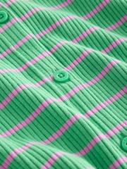 Green/Pink Long Sleeve Ribbed Cardigans 3 Pack (3mths-7yrs) - Image 7 of 8