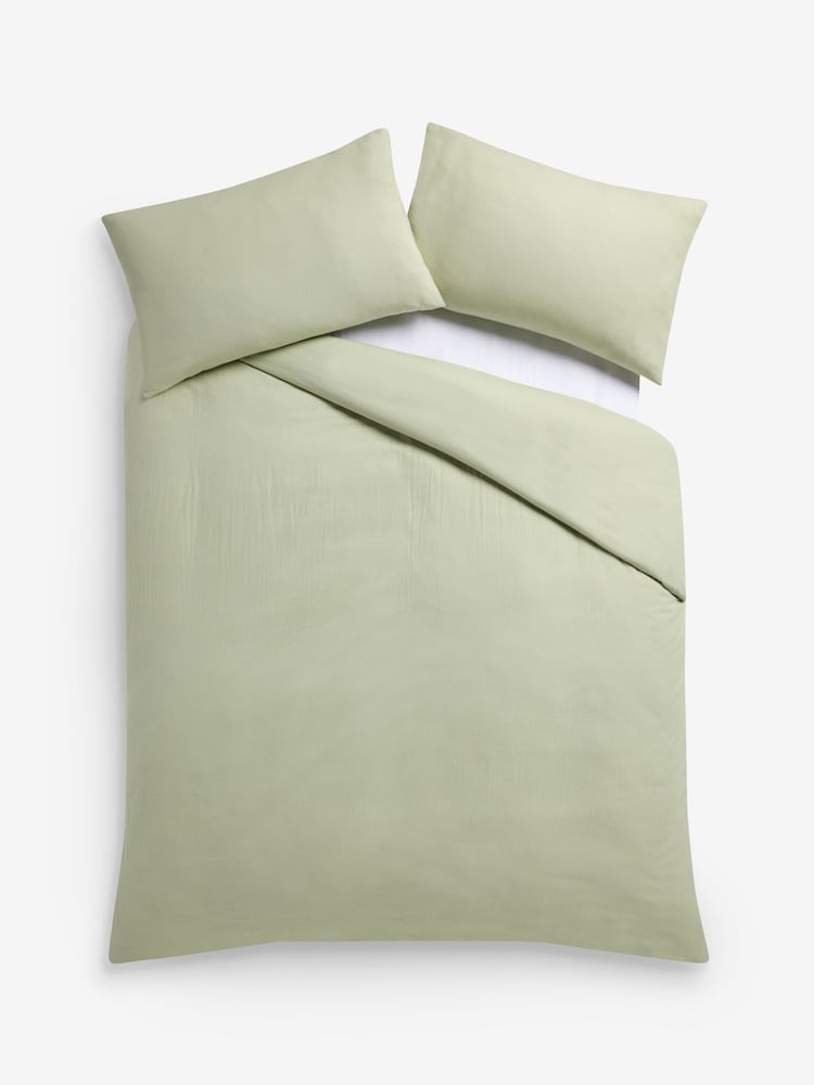 Green Sage Supersoft Brushed Cotton Plain Bed Set - Image 4 of 4