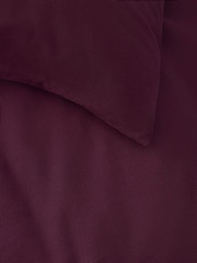 Burgundy Supersoft Brushed Cotton Plain Duvet Cover and Pillowcase Set - Image 3 of 4