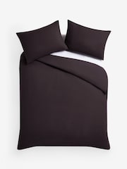 Chocolate Brown Supersoft Brushed Cotton Plain Bed Set - Image 5 of 5
