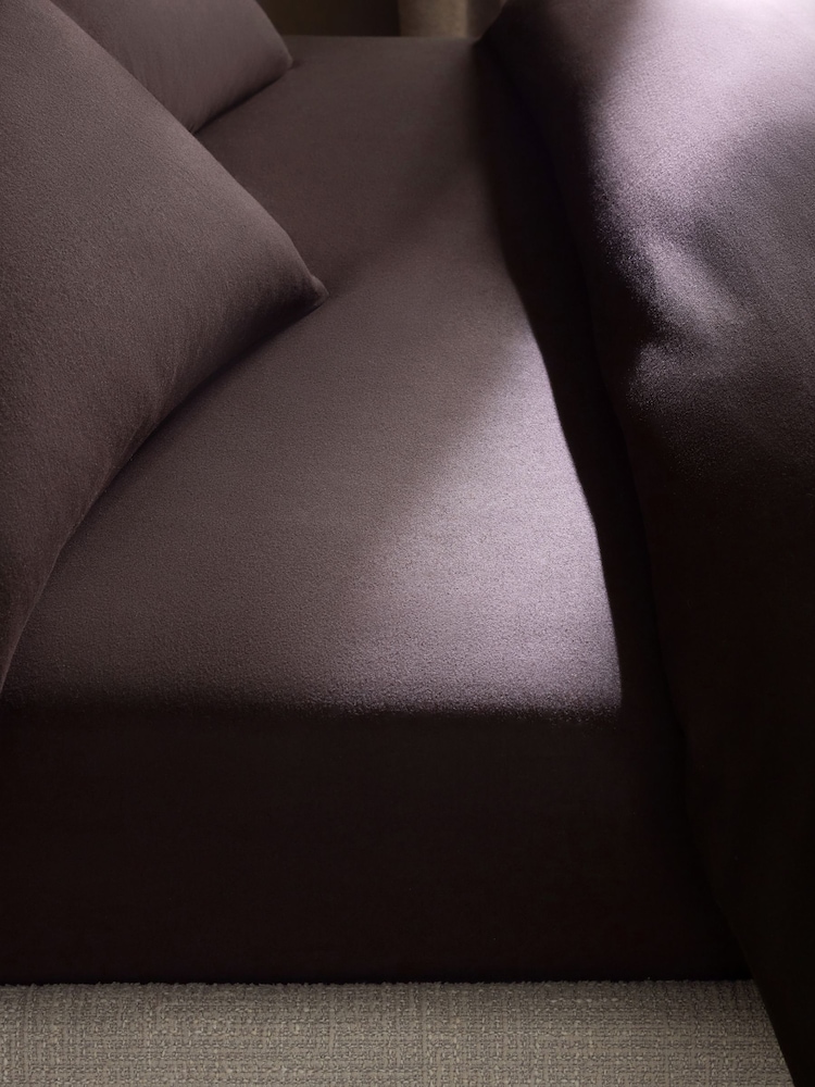 Chocolate Brown Brushed Cotton Supersoft Deep Fitted Sheet - Image 1 of 2 Chocolate Brown Brushed Cotton Supersoft Deep Fitted Sheet - Image 1 of 2