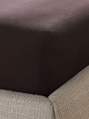 Chocolate Brown Brushed Cotton Supersoft Deep Fitted Sheet - Image 2 of 2