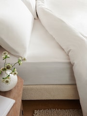 White Brushed Cotton Supersoft Fitted Sheet - Image 1 of 2
