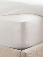 White Brushed Cotton Supersoft Fitted Sheet - Image 2 of 2