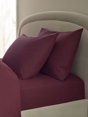 Burgundy Brushed Cotton Supersoft Deep Fitted Sheet - Image 1 of 2