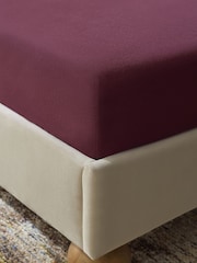 Burgundy Brushed Cotton Supersoft Deep Fitted Sheet - Image 2 of 2