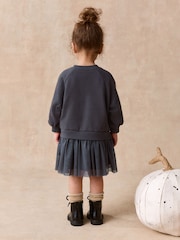 Black Cat Long Sleeve Sweat Mesh Dress (3mths-7yrs) - Image 3 of 8