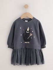 Black Cat Long Sleeve Sweat Mesh Dress (3mths-7yrs) - Image 5 of 8