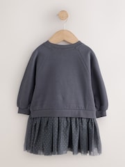 Black Cat Long Sleeve Sweat Mesh Dress (3mths-7yrs) - Image 6 of 8
