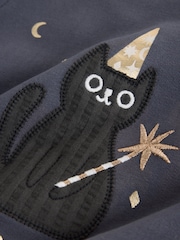 Black Cat Long Sleeve Sweat Mesh Dress (3mths-7yrs) - Image 7 of 8