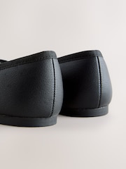 Black Matte Wide Fit (G) Ballerina School Shoes - Image 3 of 5