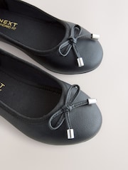 Black Matte Standard Fit (F) Ballerina School Shoes - Image 4 of 5
