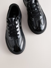 Black Patent Leather Standard Fit (F) Retro Trainers - Image 3 of 5