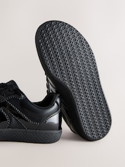 Black Patent Leather Standard Fit (F) Retro Trainers - Image 4 of 5