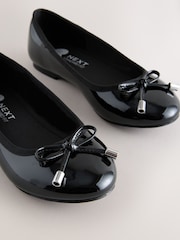 Black Patent Standard Fit (F) Ballerina School Shoes - Image 3 of 5