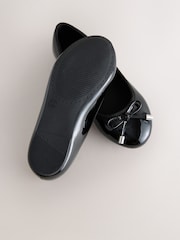 Black Patent Wide Fit (G) Ballerina School Shoes - Image 3 of 5