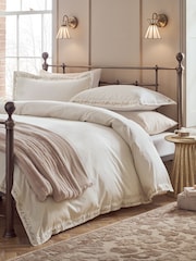 White Christmas Wishes Embroidery 200 Thread Count Sateen Duvet Cover and Pillowcase Set - Image 2 of 6