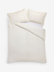 White Christmas Wishes Embroidery 200 Thread Count Sateen Duvet Cover and Pillowcase Set - Image 6 of 6