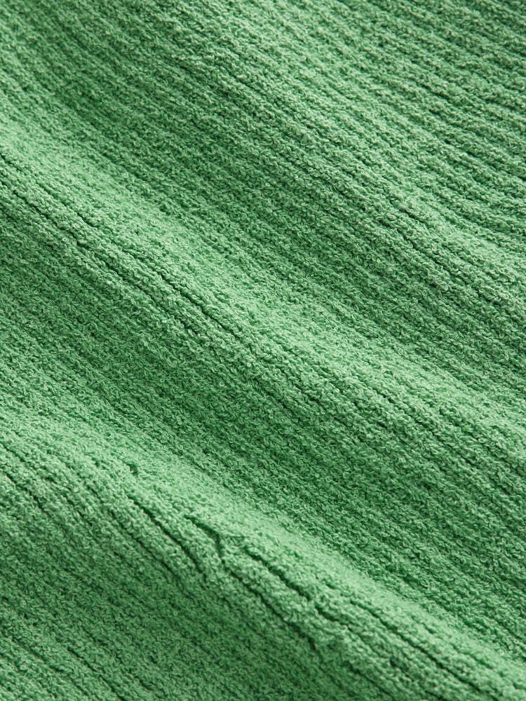 Green Towelling Knit V-Neck Vest Top - Image 7 of 7 Green Towelling Knit V-Neck Vest Top - Image 7 of 7