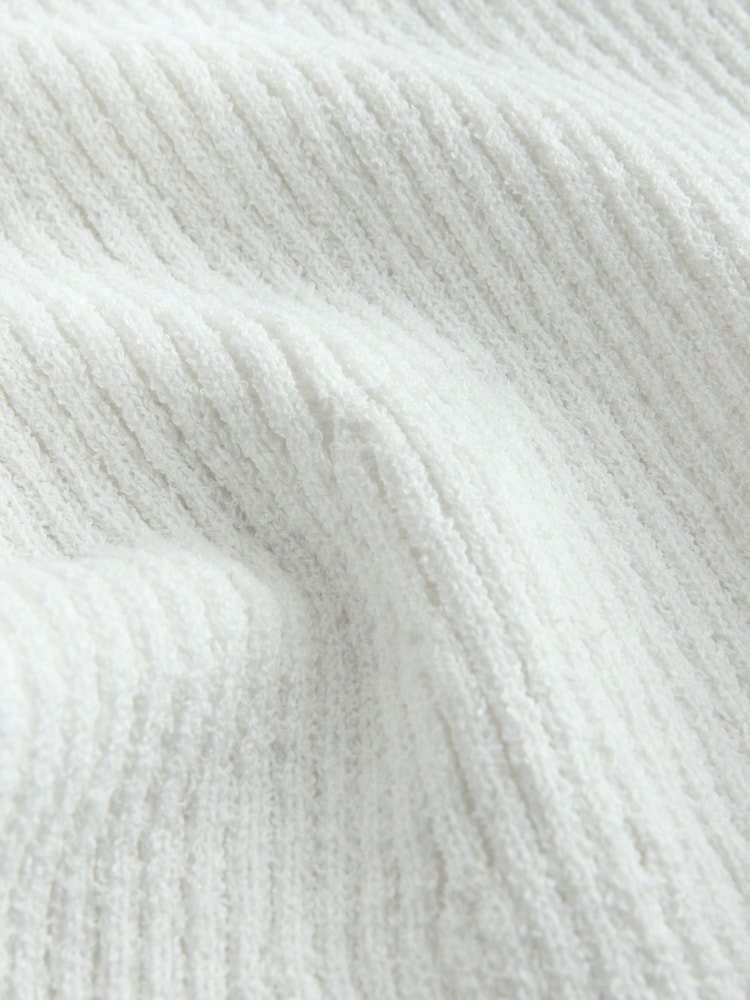 White Towelling Knit V-Neck Vest Top - Image 3 of 3