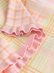 Pink/Orange Gingham Frill Trim Short Sleeve Top - Image 6 of 7