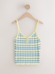 De rayas en azul/amarillo - Pointelle Camisole Vest Top - Imagen 5 de 7