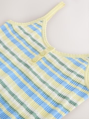 De rayas en azul/amarillo - Pointelle Camisole Vest Top - Imagen 6 de 7
