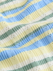 De rayas en azul/amarillo - Pointelle Camisole Vest Top - Imagen 7 de 7