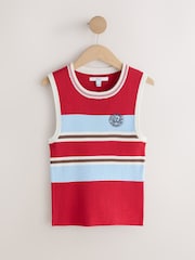 Red/Blue Stripe Ribbed Vest Top - Image 1 of 3