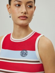 Red/Blue Stripe Ribbed Vest Top - Image 5 of 8