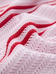 Pink/Red Stripe Stitch Long Sleeve Polo Jumper - Image 7 of 8