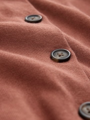 朱古力啡色/藍色 - Soft Touch Cotton Rich Open Layer Cardigan - 圖片 2/3