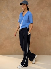 Blue Supersoft Short Sleeve Open Neck Polo Top - Image 2 of 7
