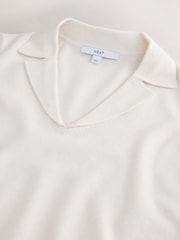 Ecru Supersoft Short Sleeve Open Neck Polo Top - Image 8 of 8
